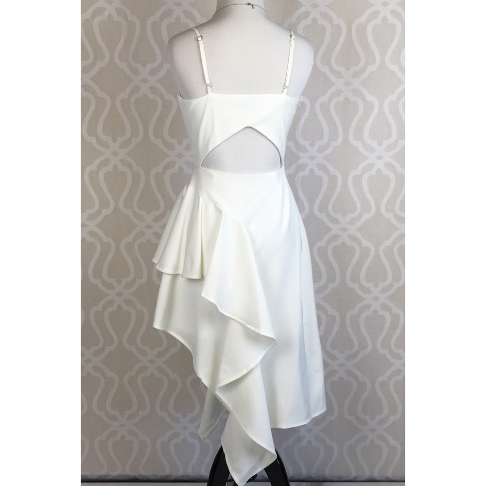 Summer White Asymmetrical Dress - Picture 5 of 8